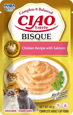 Inaba Cat Ciao Entrée Bisque Chicken with Salmon - csirke-lazac 40 g