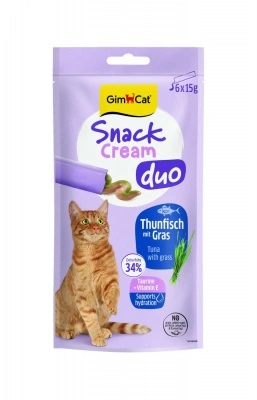 GimCat Snack Cream Duo Tuna with Grass 6 x 15 g