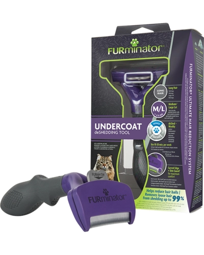 FURminator Aljszőrkefe közepes/nagytestű, hosszú szőrű macskák (M/L)