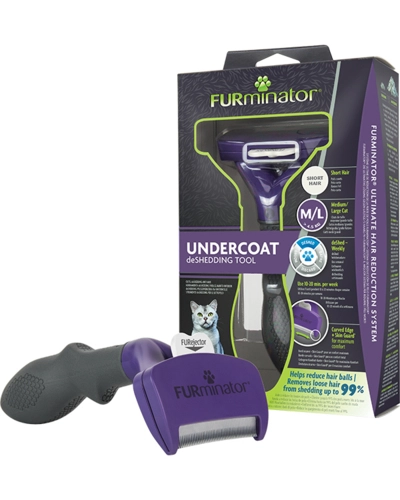 FURminator Aljszőrkefe közepes/nagytestű, rövid szőrű macskáknak (M/L)