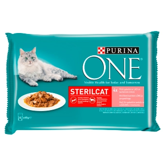 PURINA ONE Sterilcat lazaccal és sárgarépával (4x85g)