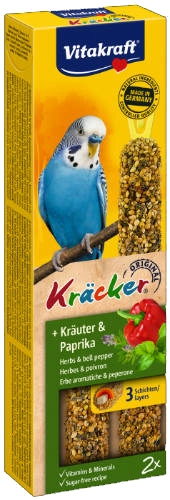 VITAKRAFT Kräcker Gyógynövény-paprika dupla rúd hullámos papagáj (60g)