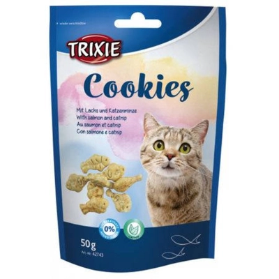 TRIXIE Cookies jutalomfalat (lazac, macskamenta) macskáknak (50g)