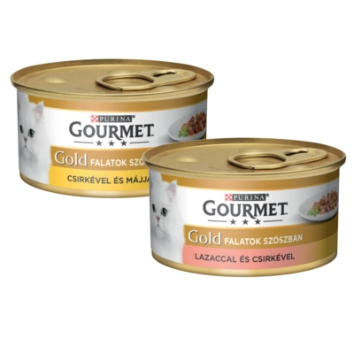 GOURMET GOLD Falatok szószban nedves macskaeledel (85g)