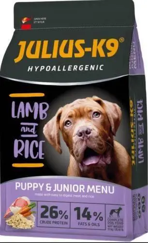 JULIUS K-9 Puppy/Junior Hypoallergenic (bárány, rizs) szárazeledel