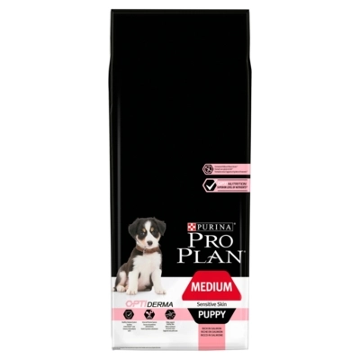 PRO PLAN Medium Puppy OPTIDERMA lazacban gazdag száraz kutyaeledel