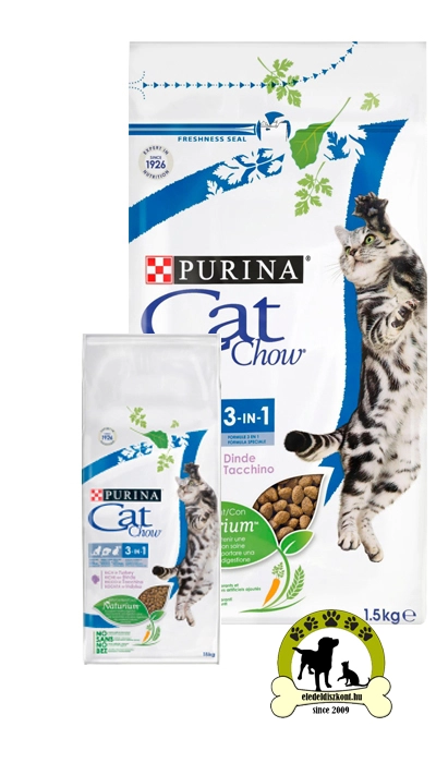 CAT CHOW 3-in-1 Pulykában gazdag száraz macskaeledel