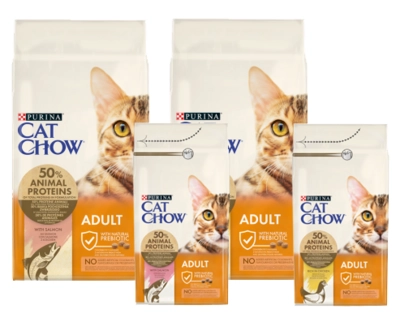 CAT CHOW Adult csirkében / lazacban gazdag macskaeledel