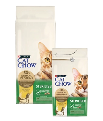 CAT CHOW Sterilised Csirkében gazdag száraz macskaeledel